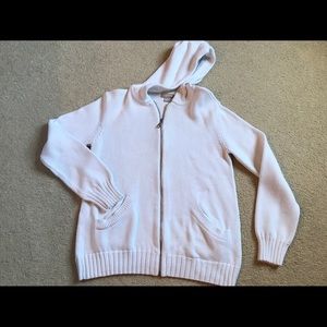 J. Crew white sweater with hood